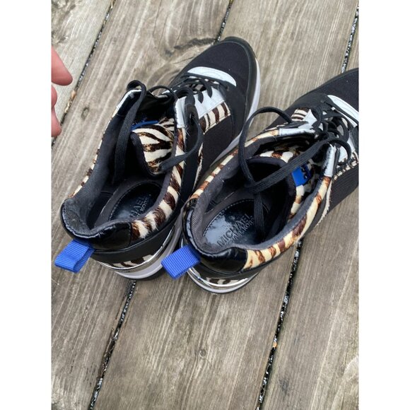 Michael Kors Women's Georgie Platform Sneakers - Black White Size 8.5 W 7 M - Picture 8 of 9